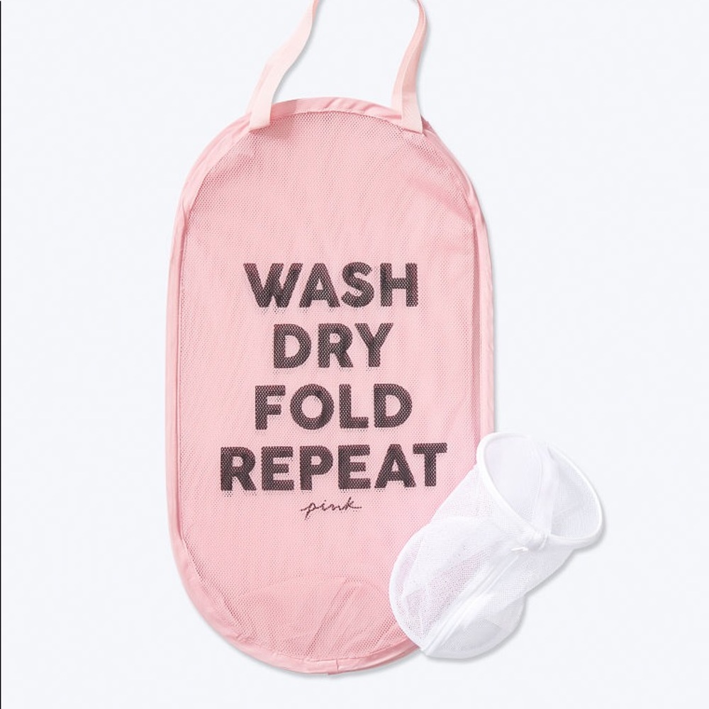 🍒Pink Laundry Basket & Intimates Wash Bag🍒